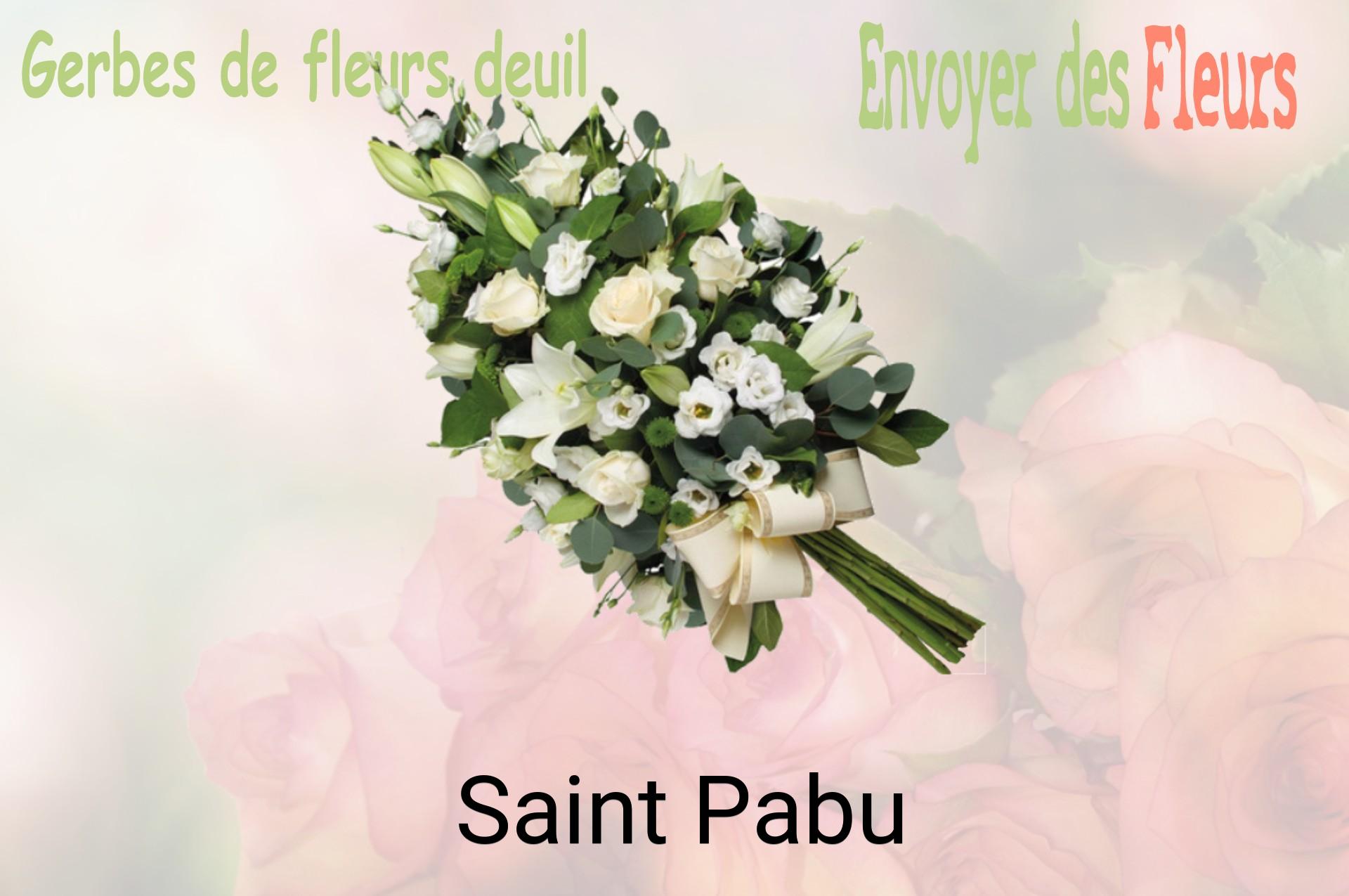 Gerbe de fleurs de deuil livrée à Saint-Pabu